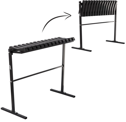 Banc de cimetière pliant 86 cm avec platines de montage, noir