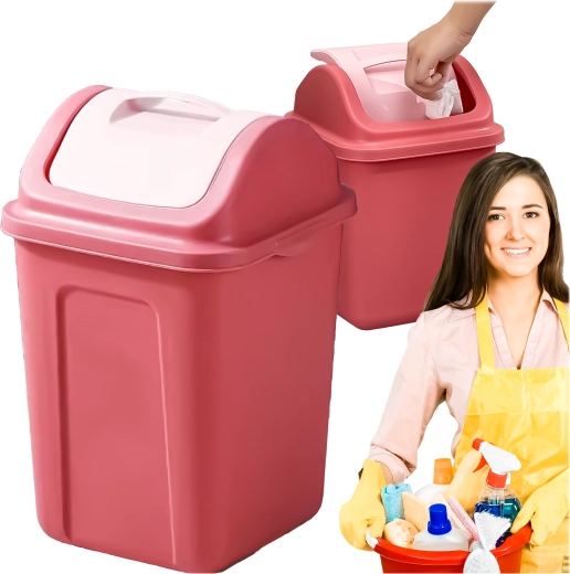 Poubelle étroite en plastique avec couvercle basculant 10 l