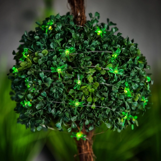 Guirlande lumineuse LED solaire avec papillons, 25 LED, lumière blanc chaud, 2,4 m