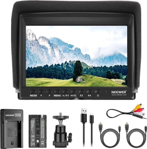 Moniteur portable Neewer F100 avec chargeur USB et batterie NP-F550