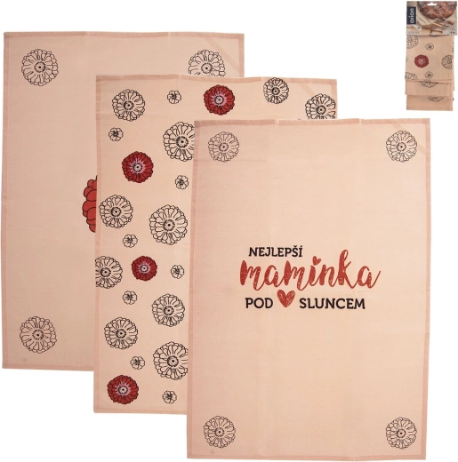 Torchons de cuisine en coton « Meilleure maman » (3 pcs)