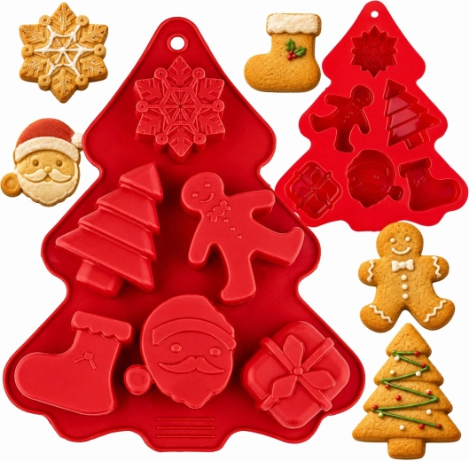 Moule en silicone pour 6 motifs de Noël