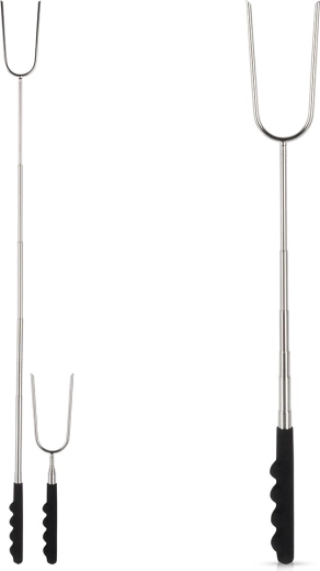 Fourchette télescopique pour grillades 24–72 cm en acier inoxydable