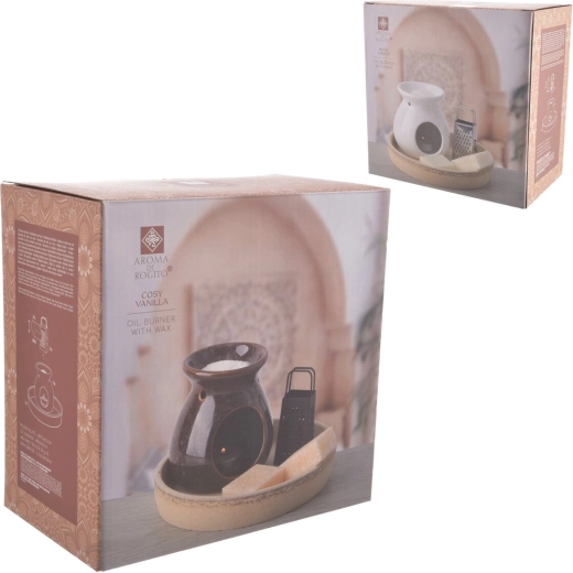 Coffret cadeau : brûle-parfum en céramique avec cires parfumées (5 pièces)