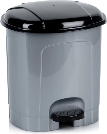 Poubelle en plastique à pédale 5,5 l grise