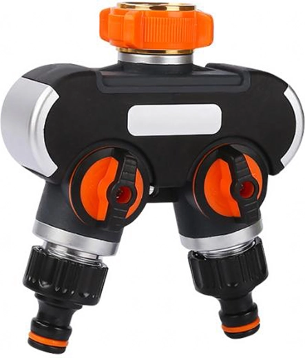 Diviseur double pour tuyau d’arrosage avec vannes indépendantes