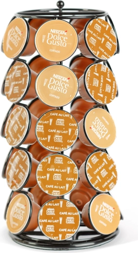 Support métallique rotatif pour 35 capsules Dolce Gusto, noir