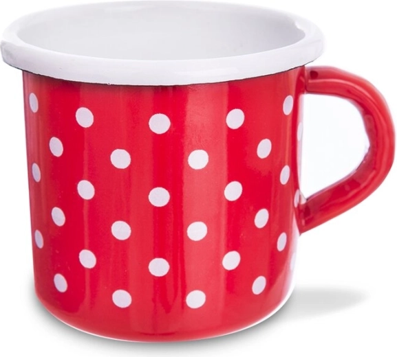 Mug émaillé Orion Tečka rouge à pois 400 ml