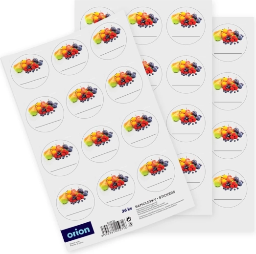 Étiquettes autocollantes pour bocaux avec motif fruité - 36 pièces