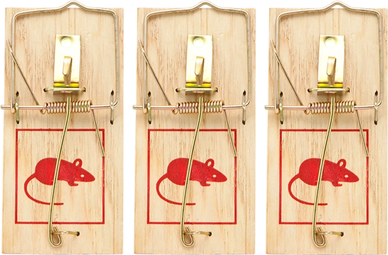 Ensemble de pièges à souris en bois, 3 pièces