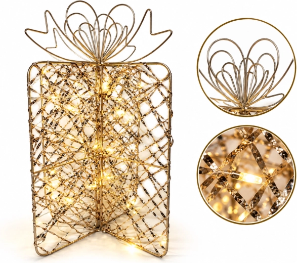 Élégant cadeau doré en 3D