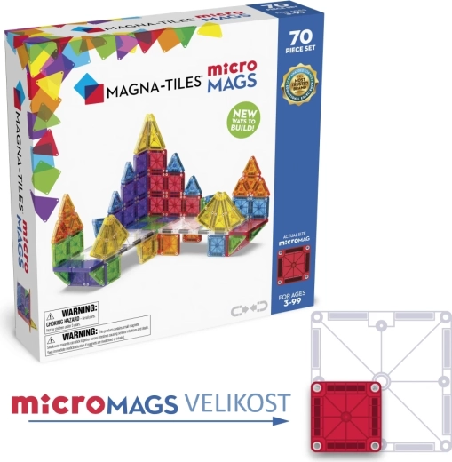 MAGNA-TILES – kit de construction magnétique microMAGS (70 pièces)