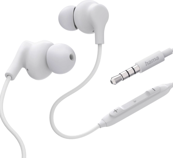 Écouteurs filaires intra-auriculaires Popply blancs