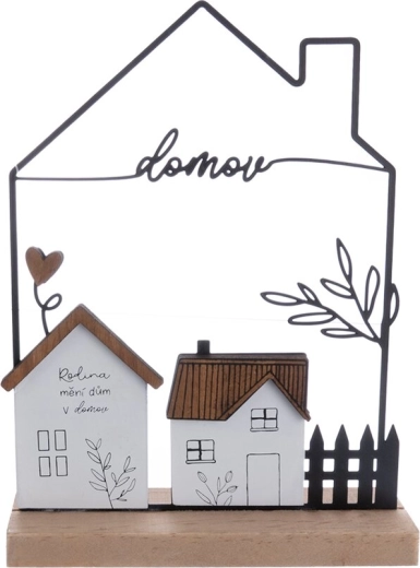 Décoration Maison « Foyer » en bois et métal 17 × 5 × 22 cm