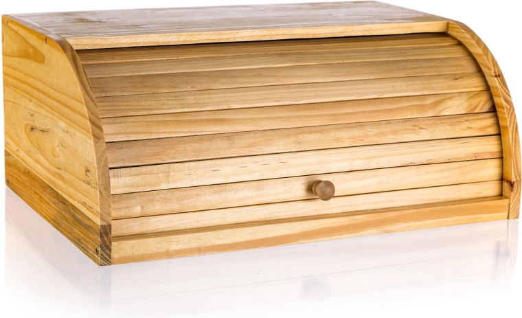 Boîte à pain en bois de pin 40 × 27,5 × 16,5 cm, clair