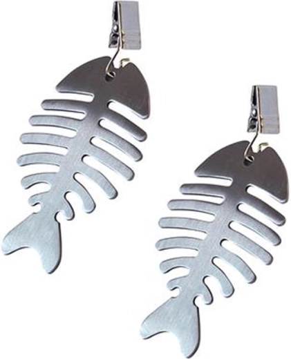Poids de nappe en inox – poisson, lot de 4 pièces