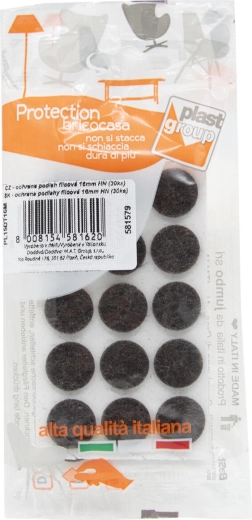 Patins en feutre autocollants pour meubles 16 mm marron, 30 pcs