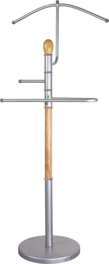 Valet muet RONNIE chrome mat/bois clair 46 × 27 × 107 cm