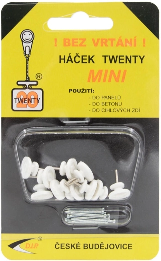 Crochet mural TWENTY mini en polyamide, blanc, 10 pcs