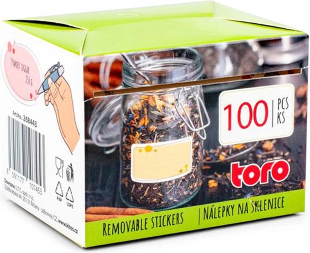 Autocollants universels – 100 pcs, 2 types, 6,5 × 4 cm