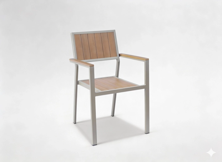 Fauteuil de jardin beige en aluminium