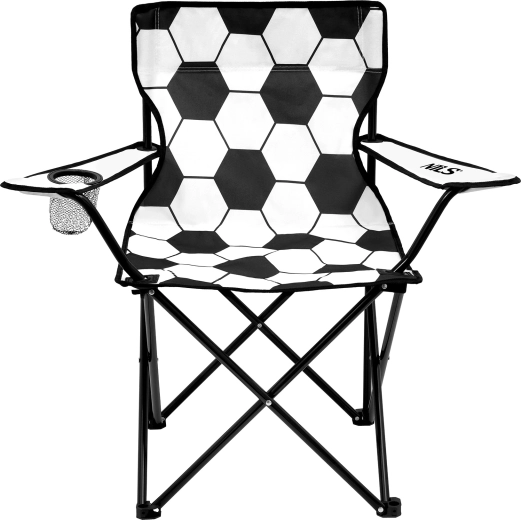 Chaise de camping pliante à motif de football NILS Camp blanc/noir