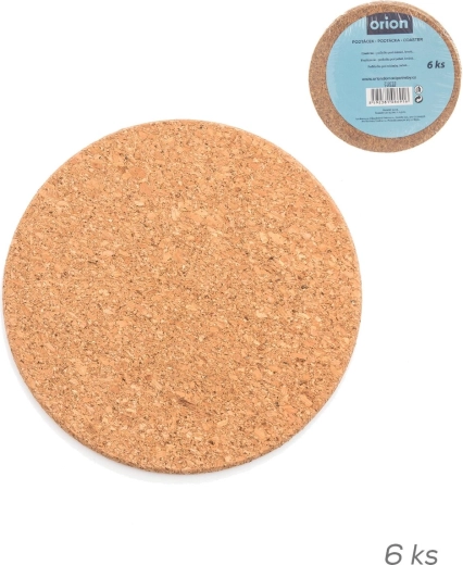 Dessous de verre en liège pour verres et tasses 9,5 cm, 6 pcs