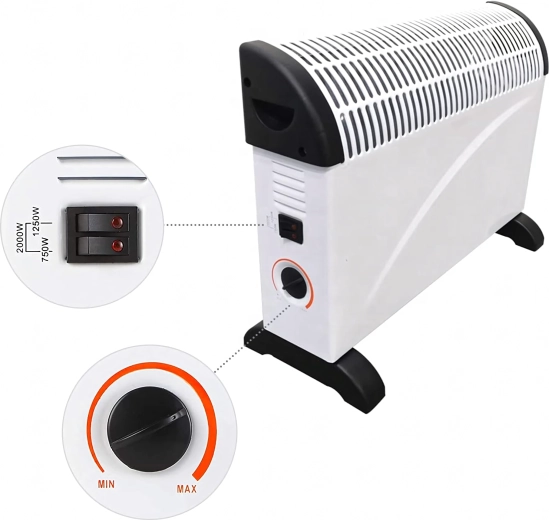 Radiateur convecteur électrique 2000 W avec thermostat