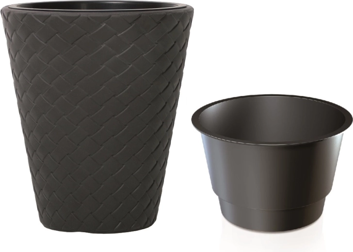 Pot de fleurs Matuba avec insert 40 cm anthracite