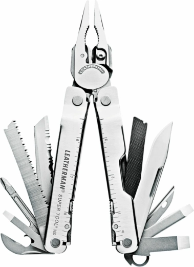 Leatherman Super Tool 300 outil multifonction avec 19 fonctions, argenté, avec étui en nylon