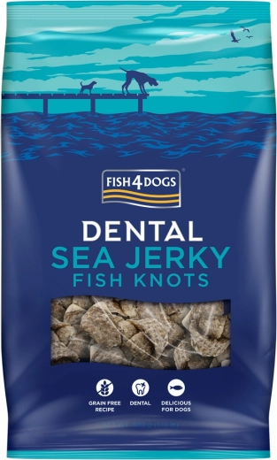 Fish4Dogs Dental Sea friandises dentaires pour chiens à base de poisson de mer – nœuds 500 g