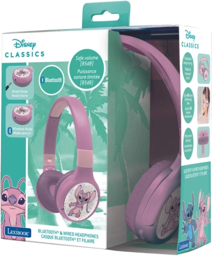 Casque Bluetooth pliable pour enfants avec limiteur de volume STITCH ANGEL 2-en-1