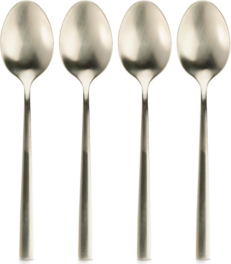 Set de cuillères à thé dorées en acier inoxydable, 4 pcs