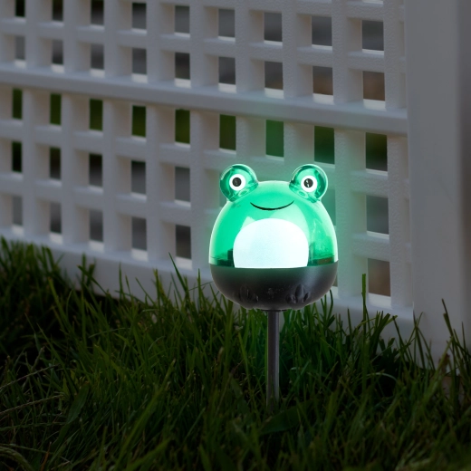 Lampe LED solaire grenouille à lumière blanche froide - 1 pièce