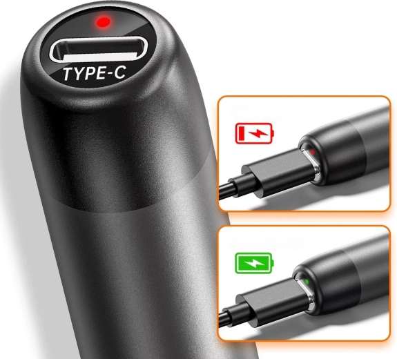 Charge via USB‑C + indication d’état