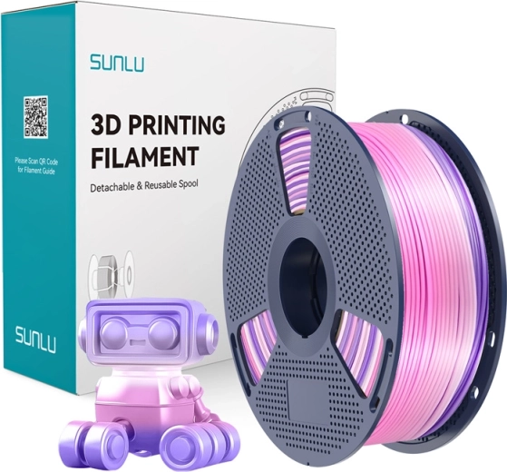 Filament Sunlu PLA+ Silk arc-en-ciel (rainbow) 03 1,75 mm 1 kg