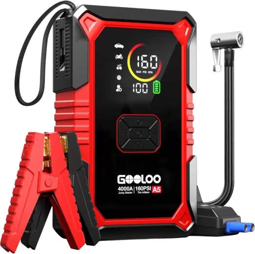 Gooloo A5 booster de démarrage 2 en 1 avec compresseur et powerbank
