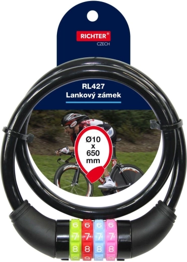 Antivol à câble à code 10 × 650 mm noir RICHTER