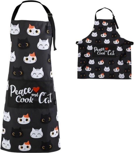 Tablier de cuisine en tube avec motif de chatons