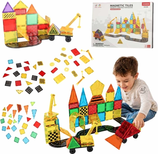 Jeu de construction magnétique 3D STEM pour enfants – 90 pièces