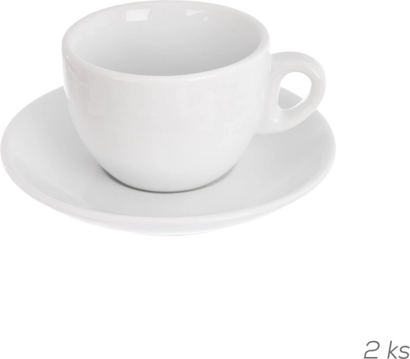 Tasse en porcelaine pour cappuccino avec soucoupe Mona, 2 pcs, 210 ml