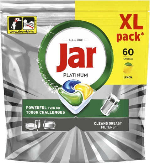 Jar Platinum All in One Lemon tablettes pour lave-vaisselle 60 pièces