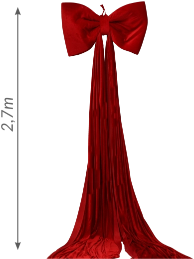 Nœud décoratif de Noël (cocarde) rouge 85 × 270 cm - 1 pièce