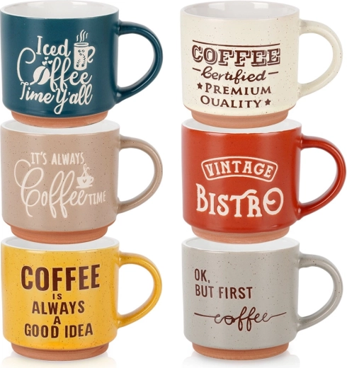 Ensemble de tasses en céramique 230 ml, 6 pièces