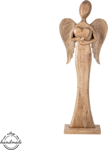 Ange en bois de manguier de 77 cm