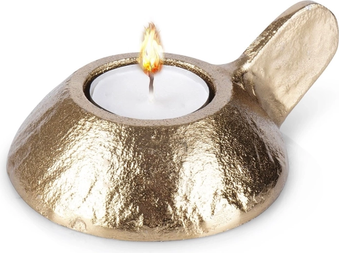 Bougeoir doré en aluminium pour bougie chauffe-plat Home Styling Collection