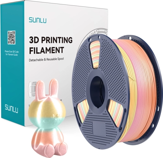 Sunlu PLA+ filament soyeux arc-en-ciel 1,75 mm 1 kg