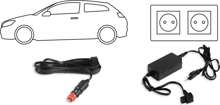 Alimentation double pour voiture et secteur