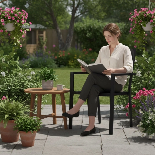 Confort grâce à l’assise large et aux accoudoirs