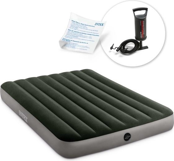 Matelas gonflable Intex pour deux personnes avec pompe manuelle 191 × 137 × 25 cm
